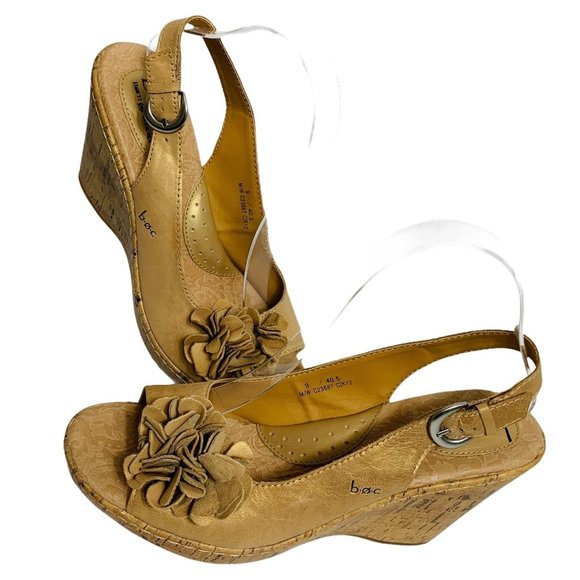 Born Concept BOC Wedge Heel Open Toe Shoes Size 9 - Picture 2 of 8